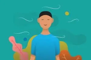 Seseorang yang berdiri dengan tenang di antara terpaan angin