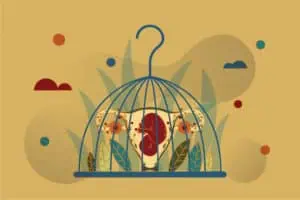 Gambaran reproduksi perempuan yang berada dalam kurungan burung