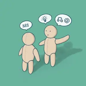 Dua orang saling berbincang tentang makna Politik yang luas