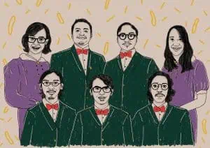 Ilustrasi dari Serunai, sekelompok orang berbaris