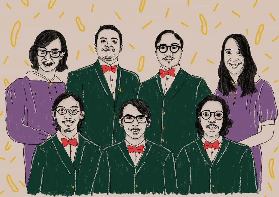 Ilustrasi dari Serunai, sekelompok orang berbaris