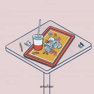 Ilustrasi meninggalkan restoran self-service tanpa dibereskan