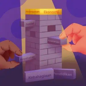 Susunan balok dengan tulisan pembangunan