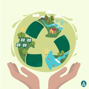 Bumi dengan simbol recycle