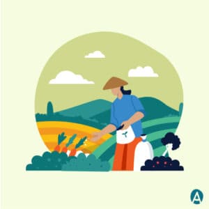 Seorang perempuan berkebun