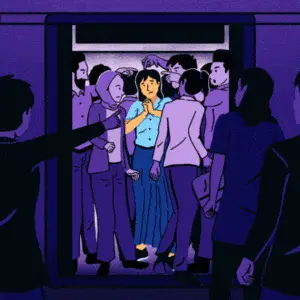 Seseorang di tengah himpitan